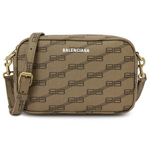 Balenciaga Monogram Signature Camera Bag brown coated canvas